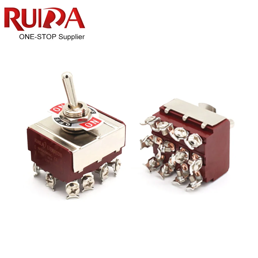 トランス250VA 10個セット E-TEN(A)12210 E-TEN(A)12310 4PDT 12MM 16A 250VAC Toggle Switch