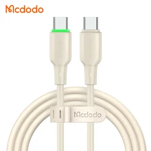 Mcdodo 477 PD USB C to USB C Silicone Cable with LED Liquid Silicone 65W 60W USB-C Cable 1.2M For iphone 15 ipad pro mac