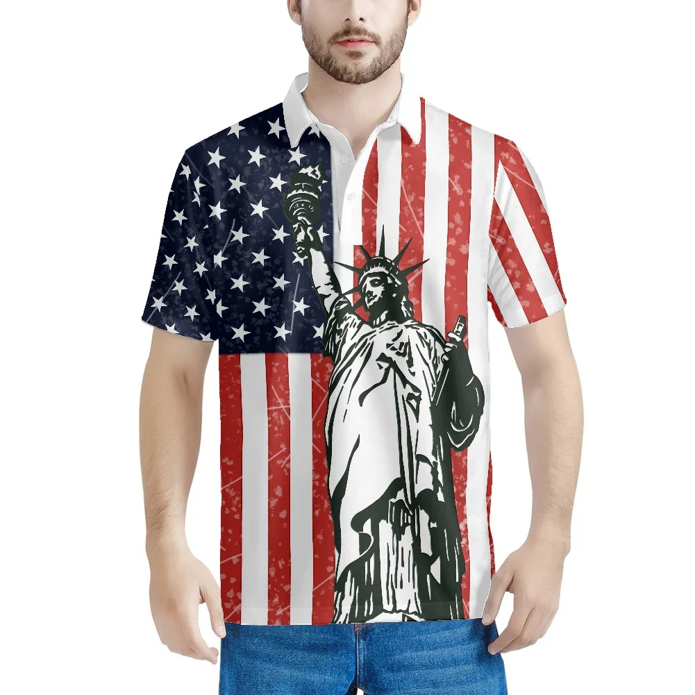 US Navy American Bald Eagle Flag Polo Shirt - Freedomdesign