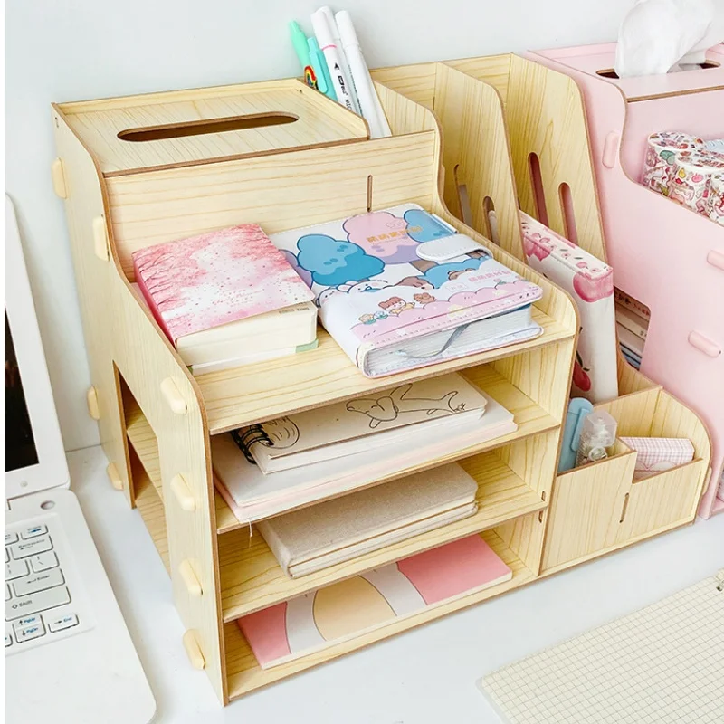 Деревянный офисный органайзер для дома и стола с органайзером хранения канцелярских принадлежностей