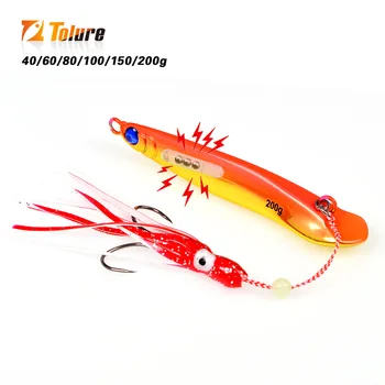 TL Yan Yue Electroplated Golden Fish Iron Plate 40g-200g Built-in Rattle Beads Long-range Saltwater Fishing Bottom Trolling – Trolling Lure – view 4