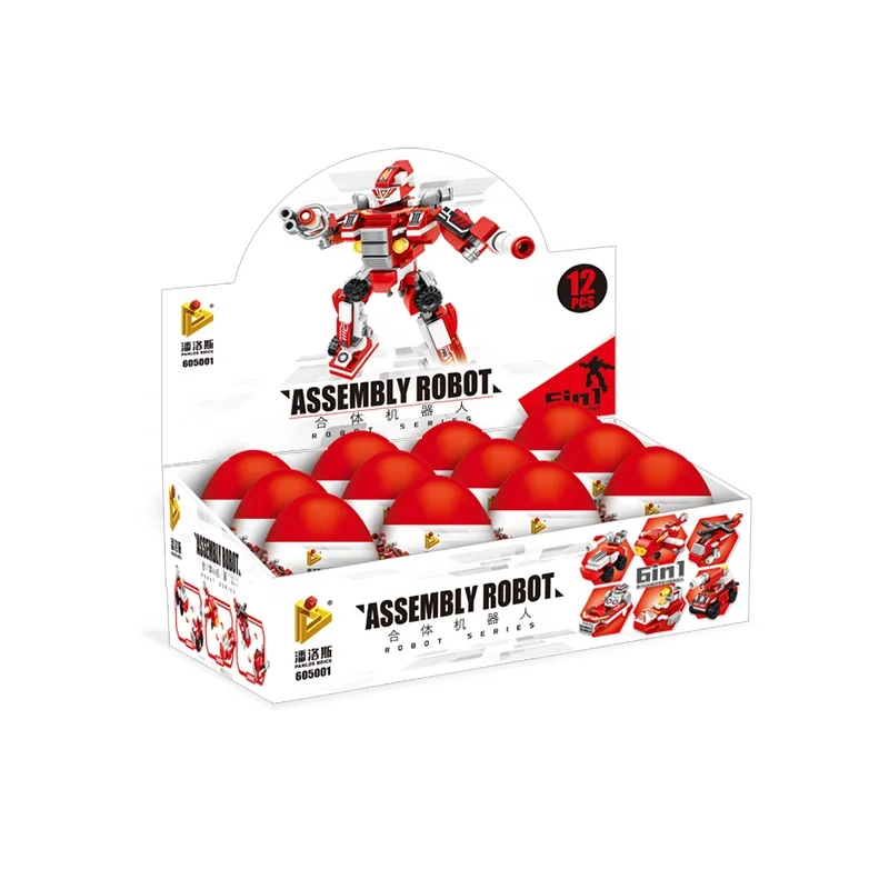 Panlos 605001 New Item 2020 Robot Series 6IN1 Fire Robot Building Blocks Toys Black Diy Toys Bricks Set 271PCS