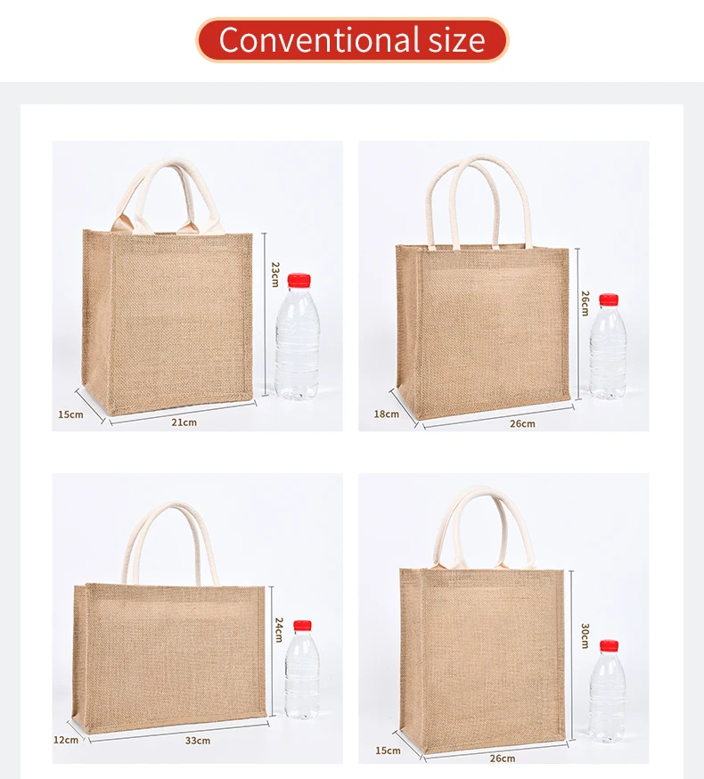 Customized logo colorful jute beach promotional wedding eco-friendly material tote shopping jute bag with zipper pocket