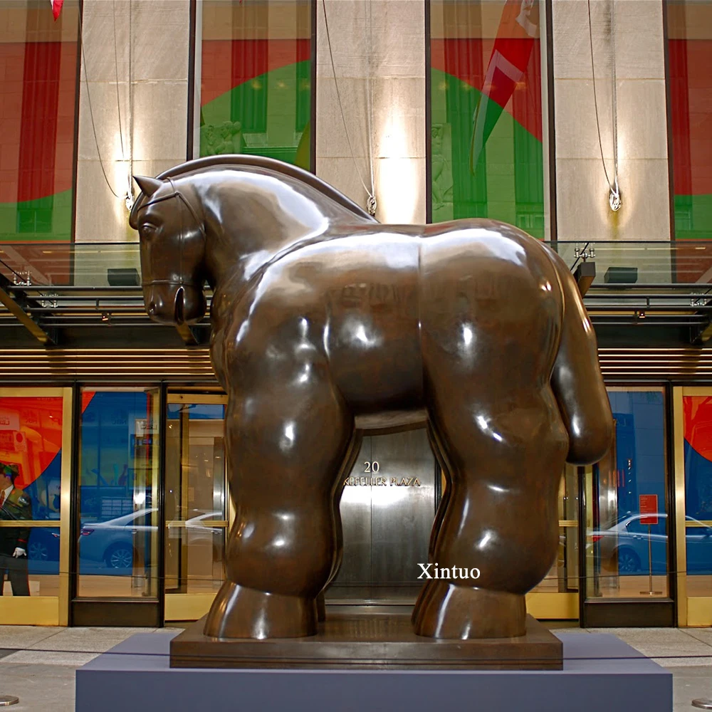 Fernando Botero Sculpture Reproductions Large Bronze Fat Horse Statue