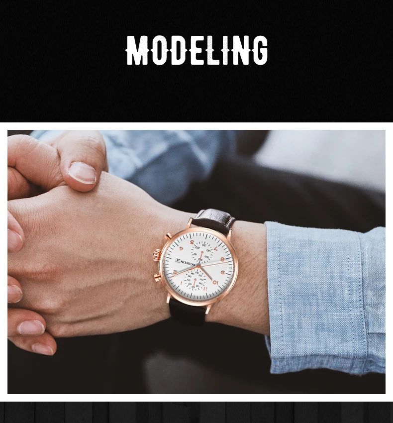 New Men's Six Pin Business Belt Watch Fashion Sports Quartz