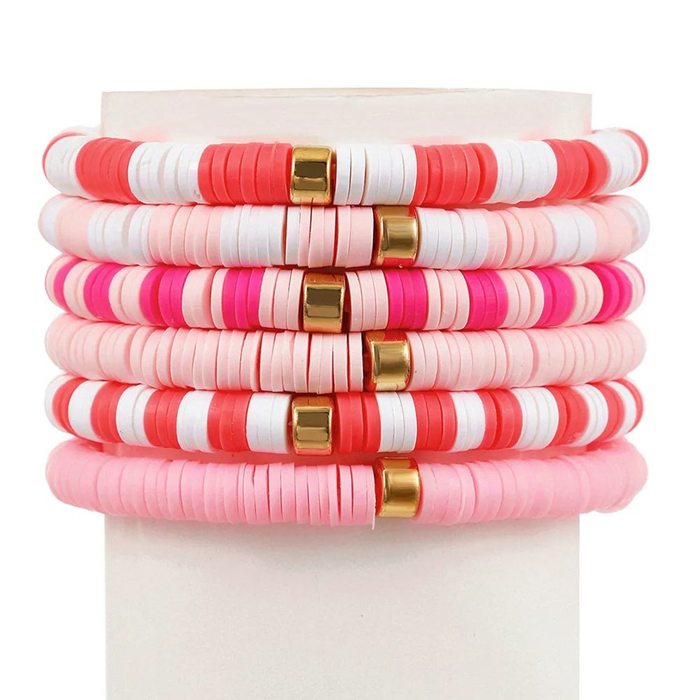 Bracciale Elastico Con Iniziale Personalizzata – Perline In Argilla Bianche E Nere Con Charms Oro – 19 Cm – Regalo In Scatola - 5