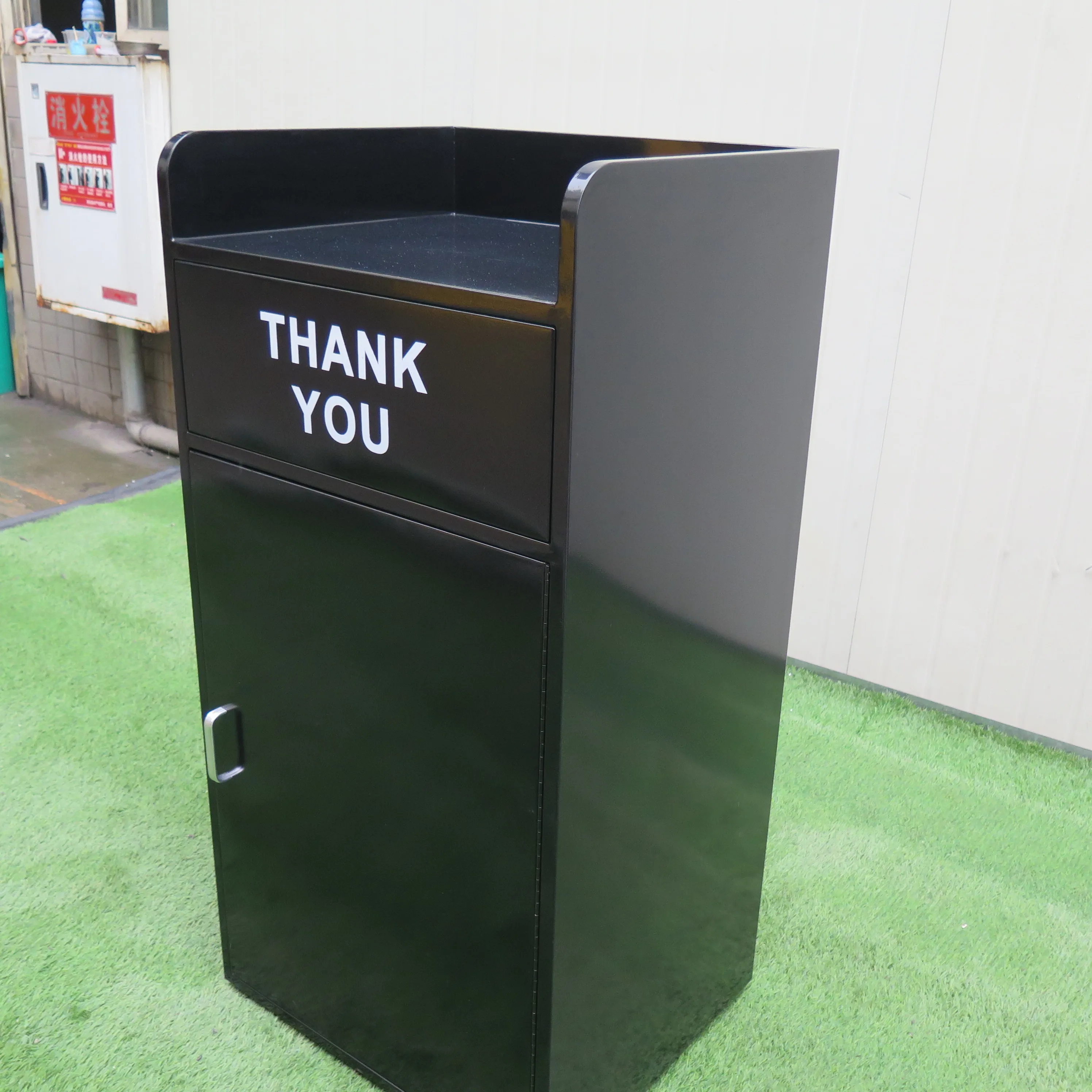 Chain Restaurants Used Trash Bin Fast Food Stainless Steel Commercial Garbage Bin with Plastic Inner Box