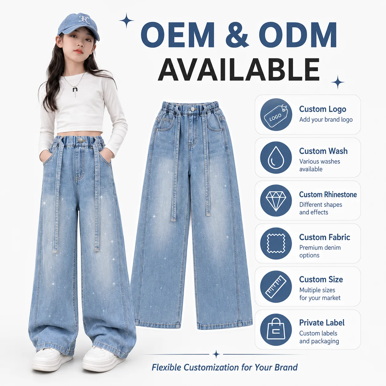 Women's High Waist Baggy Denim Pants Drawstring Wide Leg Jeans Breathable Vintage Solid Washed Casual Loose Summer Winter Autumn