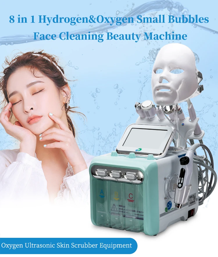 8 In 1 Facial H2o2 Small Bubble Hydro Dermabrasion Machine Ultrasonic ...