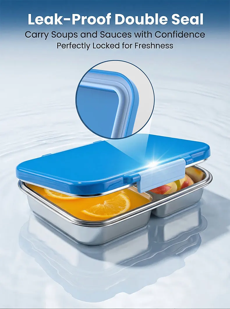 KOLINK 3-Compartment Stainless Steel Bento Box Detail 9