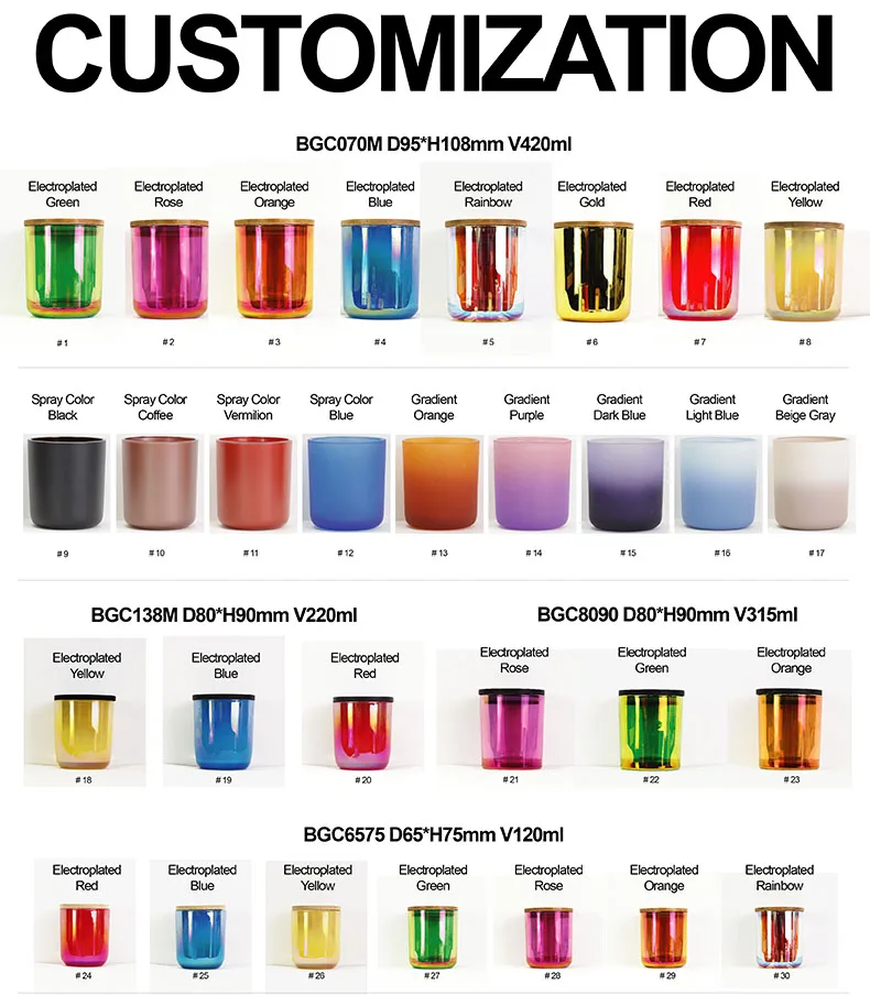 Wholesale Custom Luxury Candle Jar Glass Jar 6oz 10oz 11oz