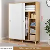 140*50*190 Light walnut + white+Side cabinet