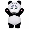 Panda transformed into a plush cat (gray cat)