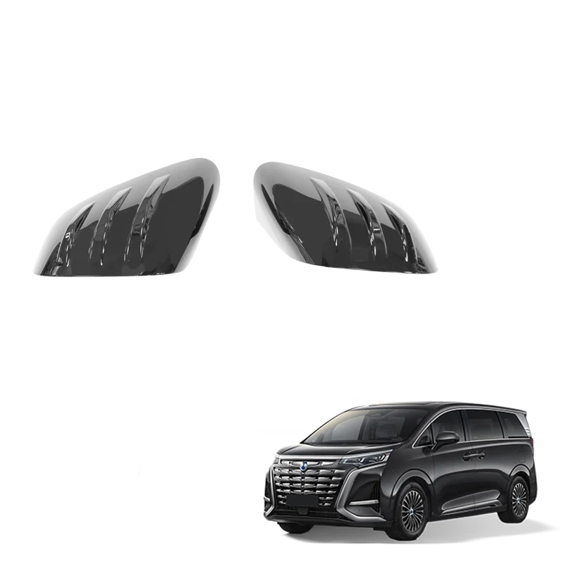 Car Rear Mirror Cover For Denza D9 LHD Side Door Mirror Cover Rear View Mirror Cover Carbon Fiber Pattern Exterior Accessories