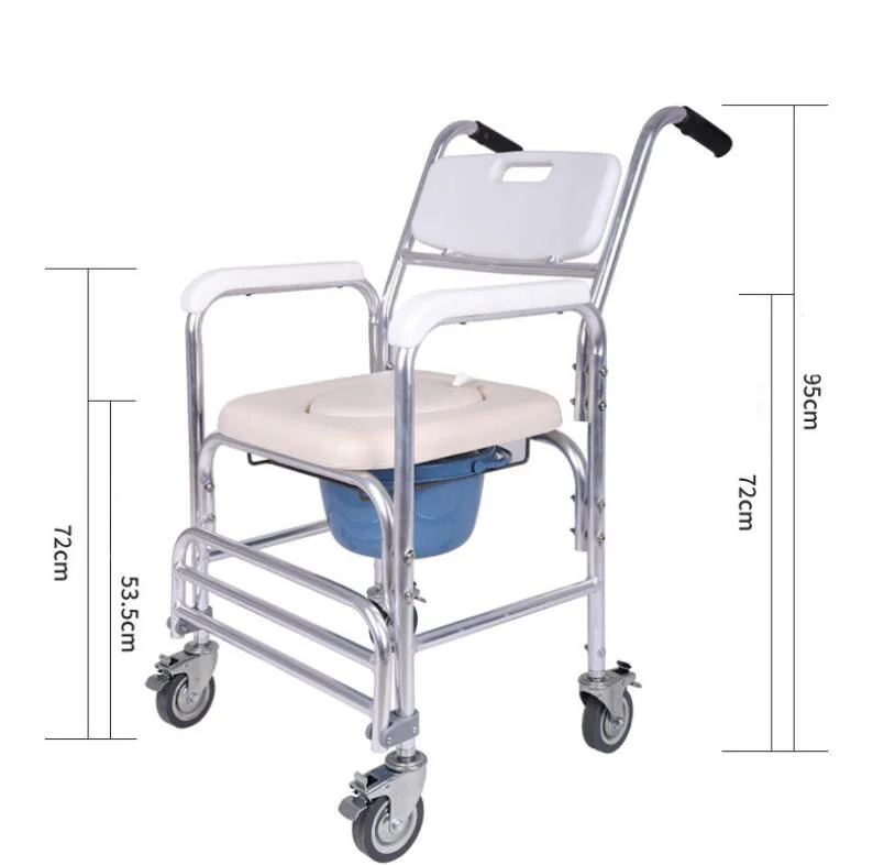 Rolling Shower And Commode Transport Chair With Wheels And Padded Seat