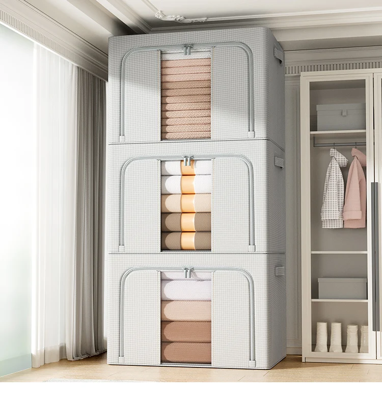 66l Storage Boxes Bins Collapsible Fabric Large Capacity Storage