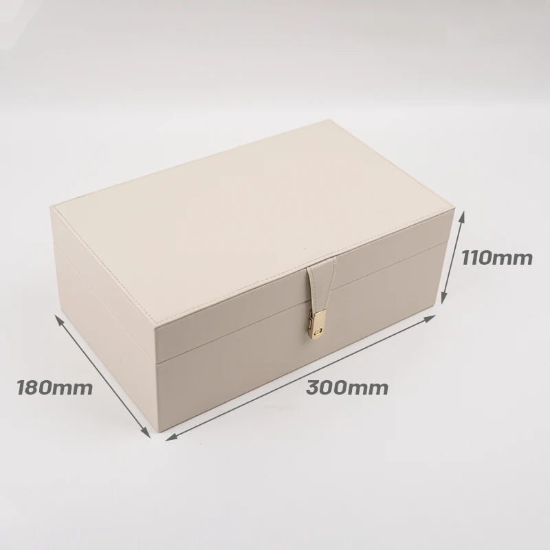 Luxury PU Leather Box Set Rectangular Wooden Storage Flip MDF Wooden Gift Box Handmade Box With SABER Certificate