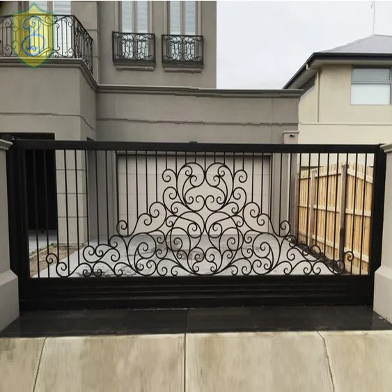In China Latest Tubular Square Pipe for Front Home House Grill Sliding Single Main Door Iron Gate Designs