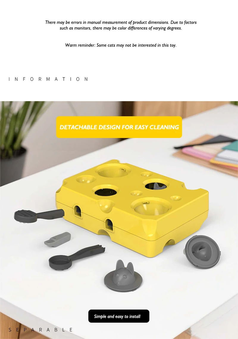 Cat Toy Self Pleasure Reliever Kitten Pet cat Slow Food Puzzle Whack-a-mole Box Interactive Concentration Training factory