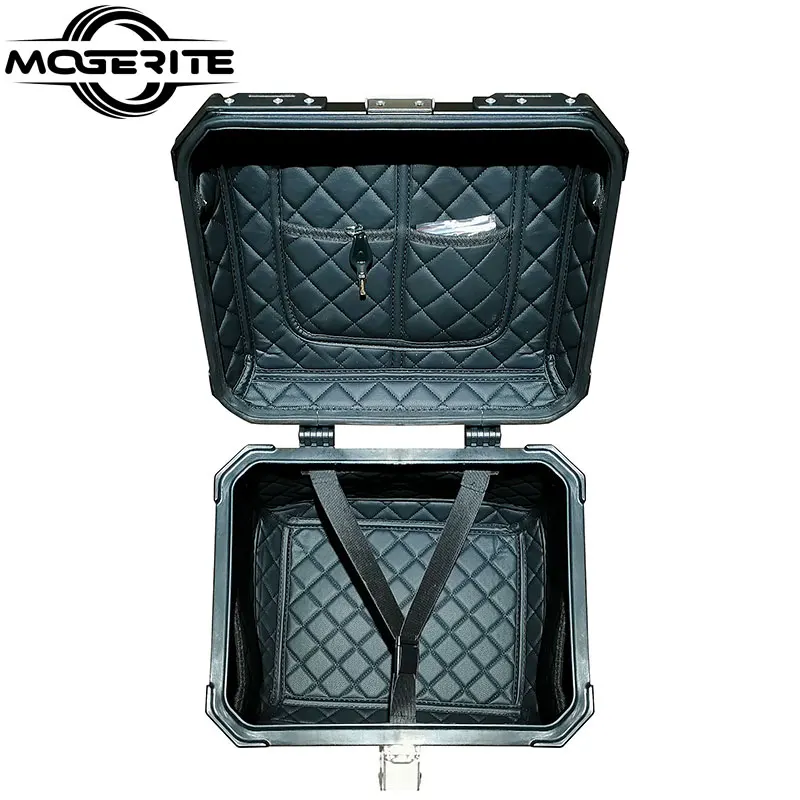 Мотоцикл большой емкости Алюминиевый задний ящик ударопрочный и водонепроницаемый алюминиевый ящик 55Л большой емкости черный