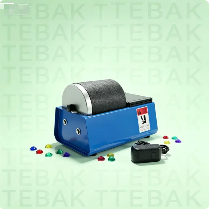 TEBAKJewelry Polishing Tumbler Machine Rock Tumbler with Silicone Roller Micro Polishing Equipment for Metal Jewelry Processing