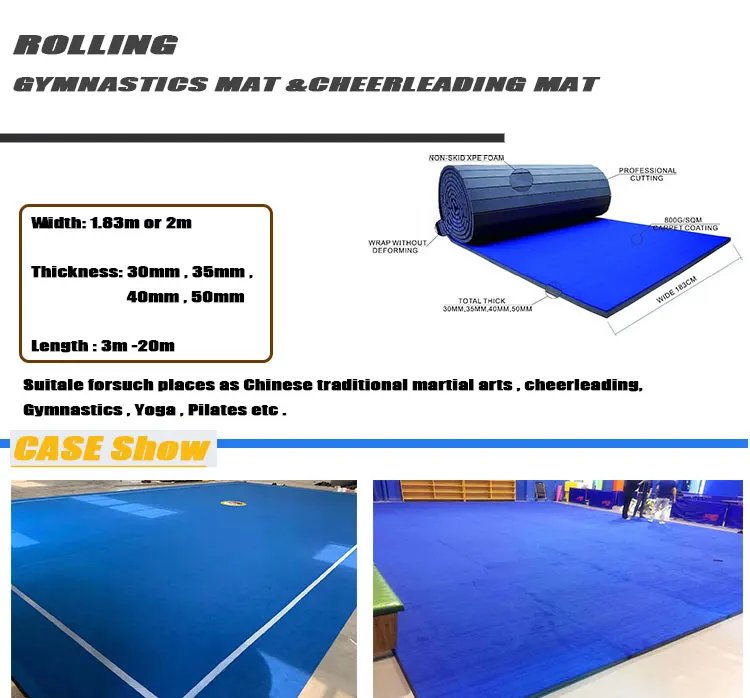 Wholesale Cheerleading Roll Mat Gymnastics Rolled Up Cheer Gymnastics Mats Spring Floors Thick