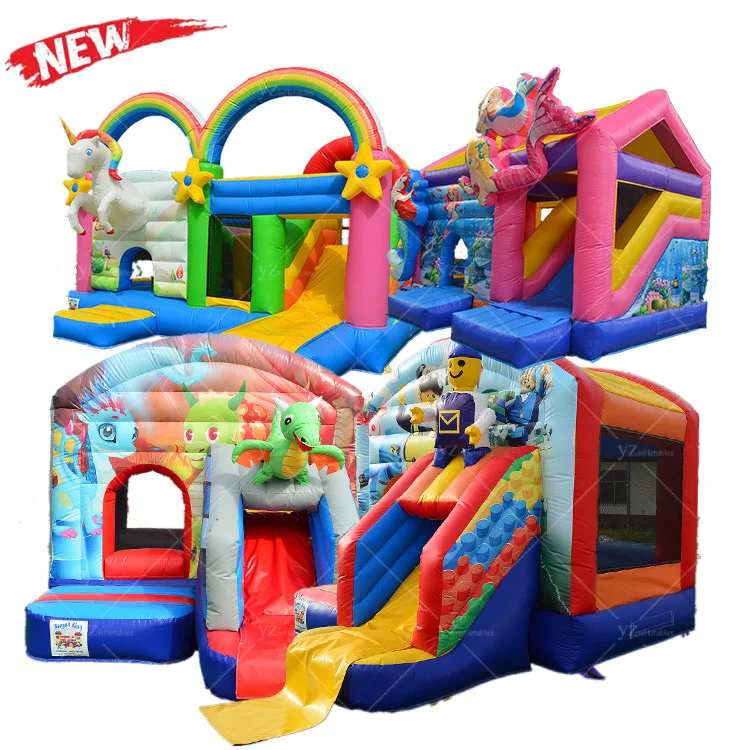 New Design Inflatable rainbow unicorn Bouncer Combo Slide Jump House Inflatable Bouncer unicorn