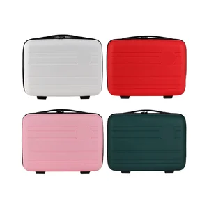 Fashionable Mini Travel Cosmetic Case PP Classic Hard Shell with Zipper Closure Portable Carrying Makeup Suitcase for Girls