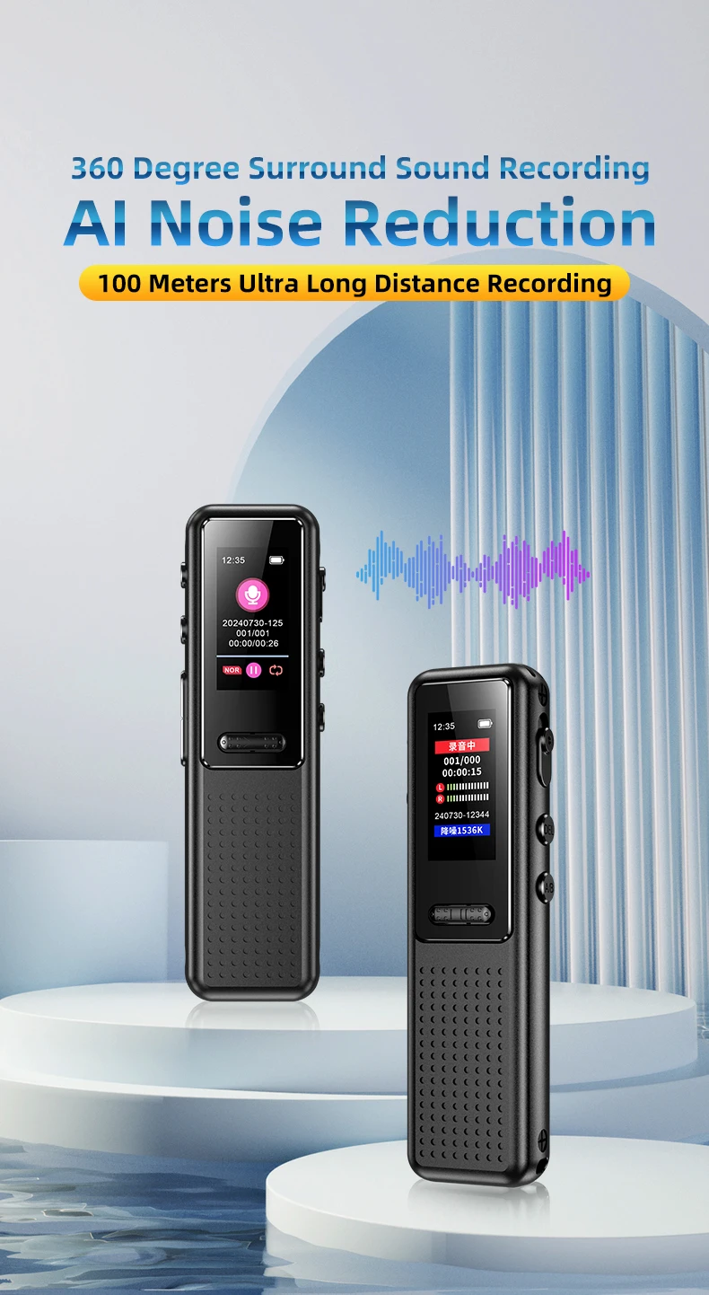 ZD39 Pocket Recording Pen 48KHZ Mini Voice Recorder 1536kbps Audio Recording Tool for Conference & Lecture