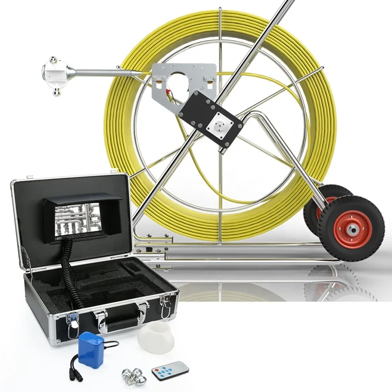 Telecommunication Inspection Rods 200m Fiberglass Push Rod Cable Inspection Camera for Sewer Drain Pipe ...