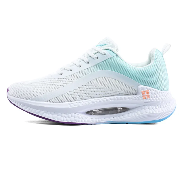 2025 couple sports shoes men's shoes shock-absorbing fly-woven breathable and lightweight air cushion popcorn youth sports