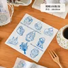100 feuilles de papier huilé bleu à rayures françaises (18 cm x 18 cm)