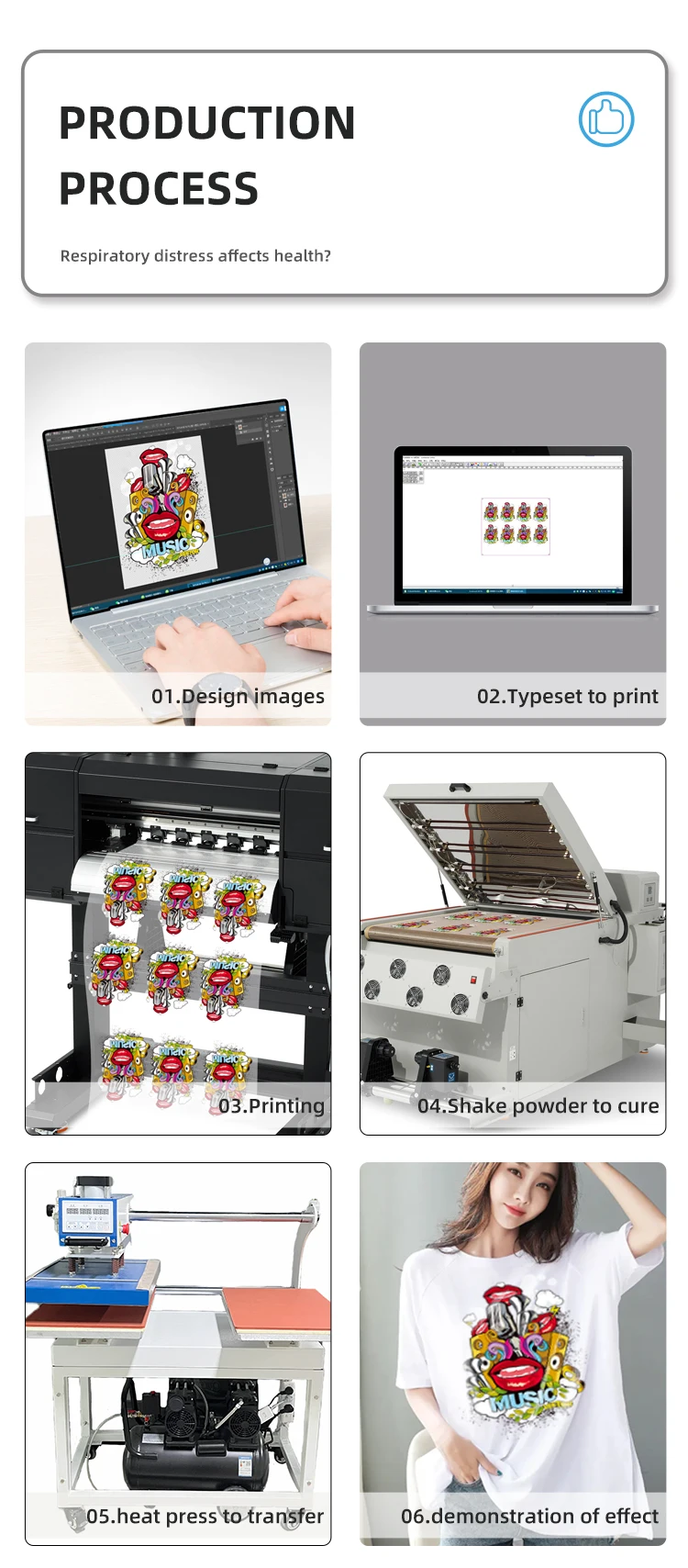 60cm DTF Printer with Dual i3200 Heads and 220V/110V Voltage for High-Speed Direct to Film Printing