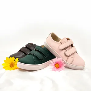 Professional Custom Outdoor Breathable Genuine Leather Lining Hook&Loop Closure Children Shoes Casual Sneakers for Kids