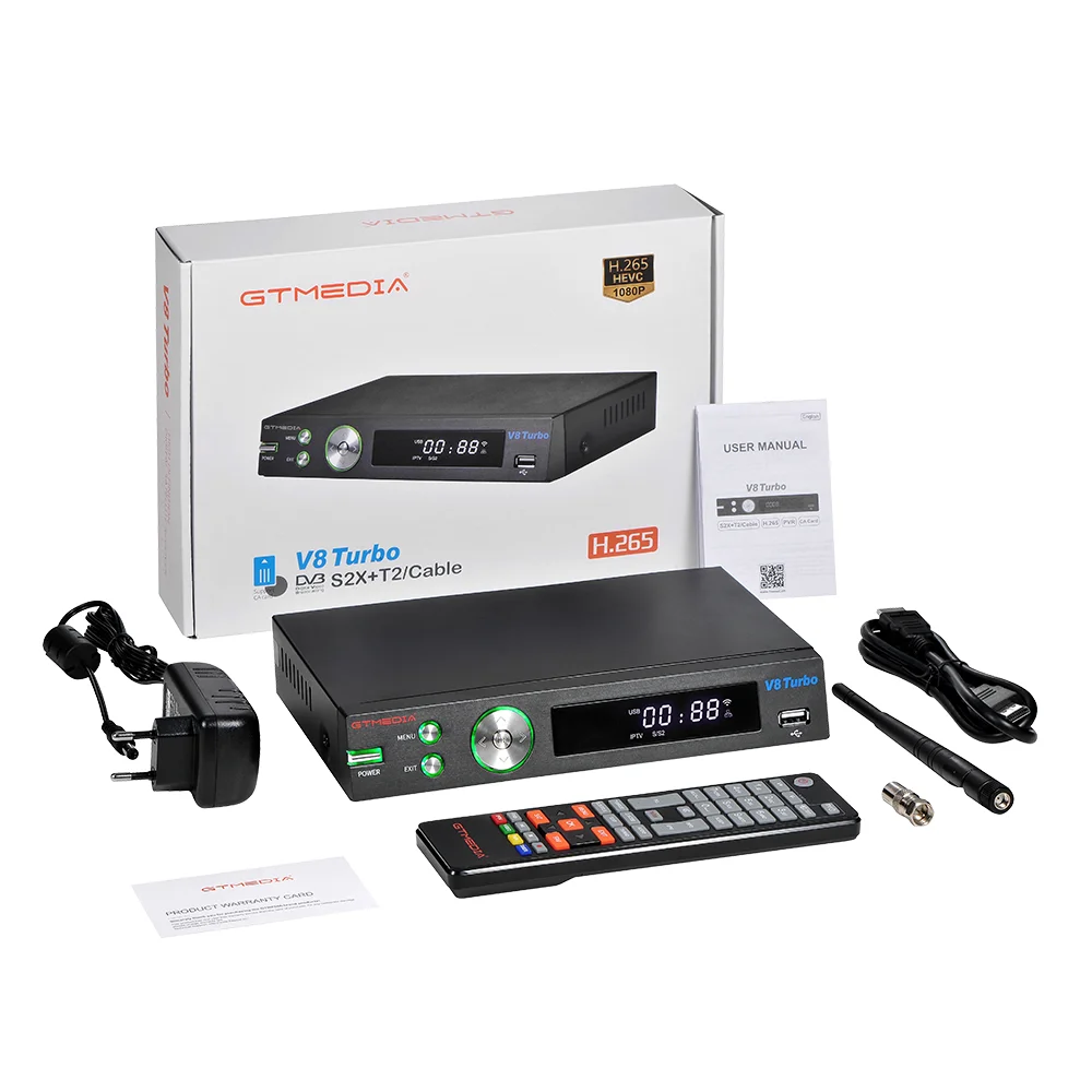 DVB GTMEDIA V8 Turbo Satellite TV Receiver 64MB V8 Turbo 1080P with CA Card Solt