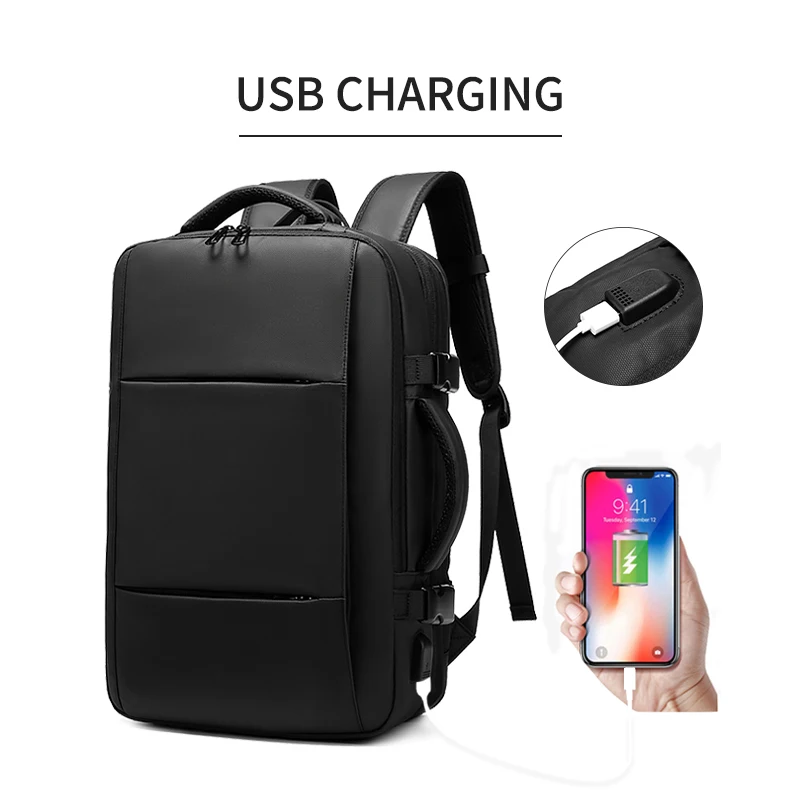 Expandable 17 Inch Laptop Backpack with USB Charging Port - Waterproof  Travel Backpack for Business Trips, Casual Use & More
