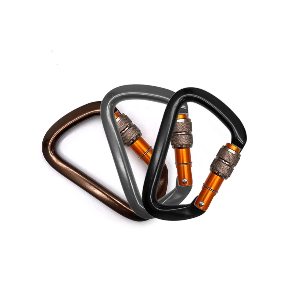 Safety Aluminum Hook Clip Ultra-Light Locking Aluminum D-shape Carabiner Strong mosquetones de escalada de 25kn Safety EN CE