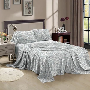 Hot Sell Soft Microfiber Check Pattern Pigment Printing Sheet Sets Sheet Sets Bedsheet Bedding 100% Polyester Bedsheet Set