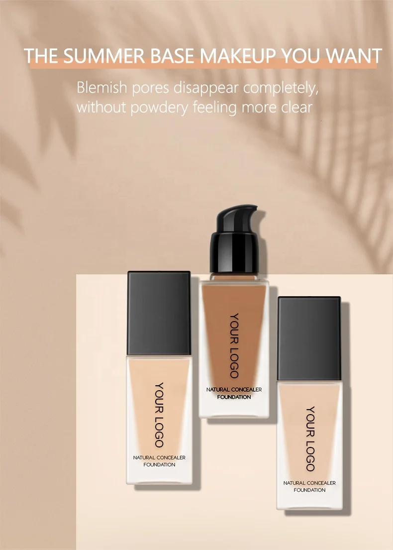 OEM ODM макияжная основа, минеральный солнцезащитный Водонепроницаемый фирменный бренд, полное покрытие, без масла, жидкая матовая основа