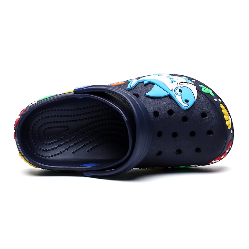 Симпатичные сабо из ЭВА для детей, повседневная обувь для сада, Нескользящие пляжные сандалии на толстой подошве для мальчиков и девочек, для малышей