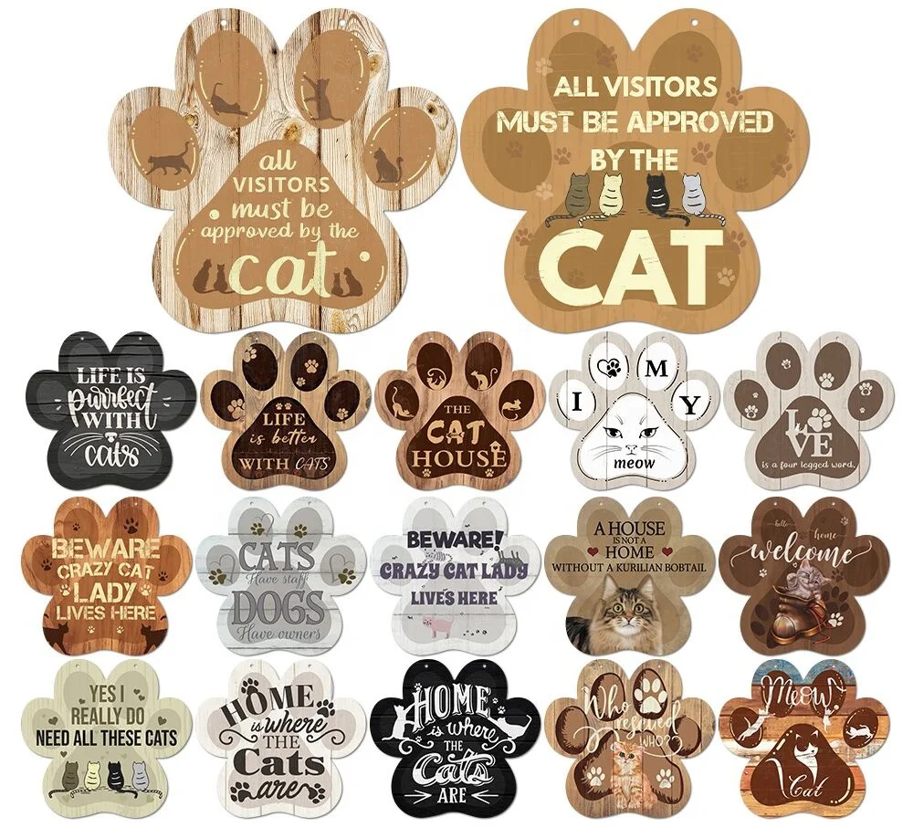 Putuo Decor Dog Tags Wooden Signs Dog Accessories Lovely Pet Tag Sign for  Wooden Hanging Dog Houses Wall Decor Home Decoration