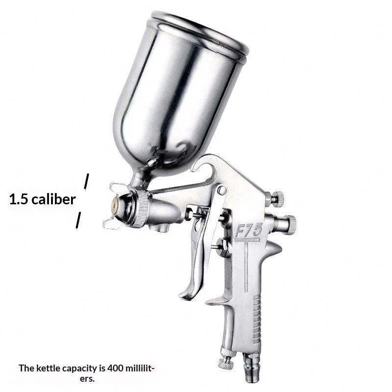 TEBAK F-75 High Pressure Pneumatic Paint Sprayer with Suction Feed 400ml Cup Capacity Aluminum Alloy Construction
