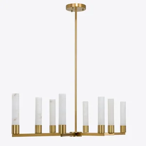 ECOJAS Alabaster Rod New Modern Design Pendent Light for Villa Restaurant Hotel Club Decor Chandelier