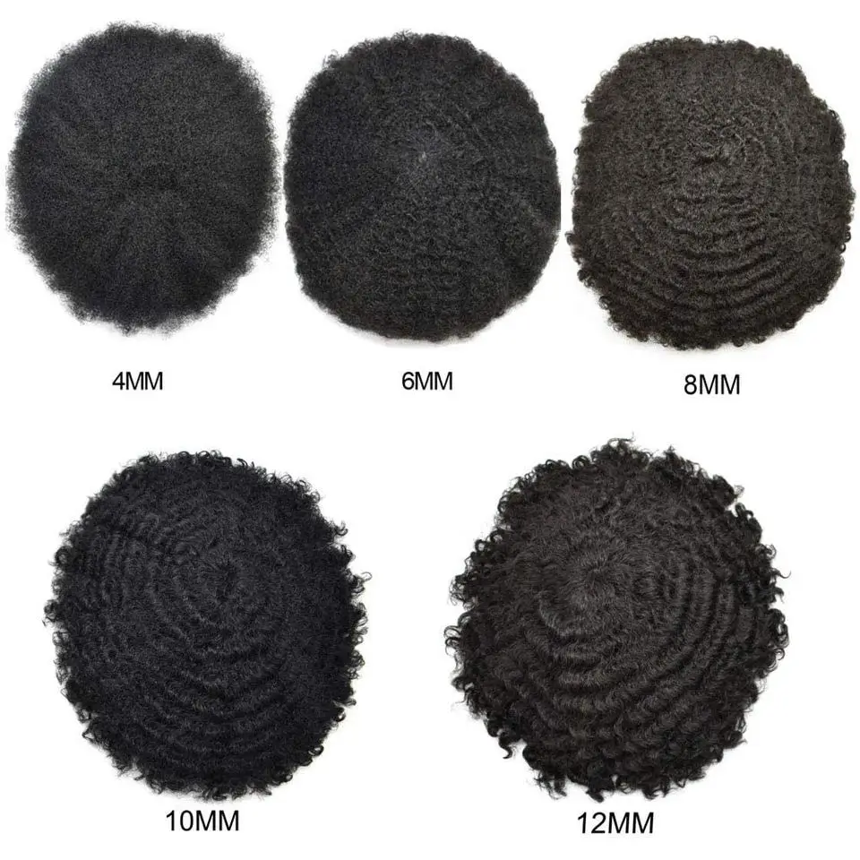 Goodluck Afro Toupee 8x10 Hair Piece Toupee Swiss Lace Short Afro Curly ...
