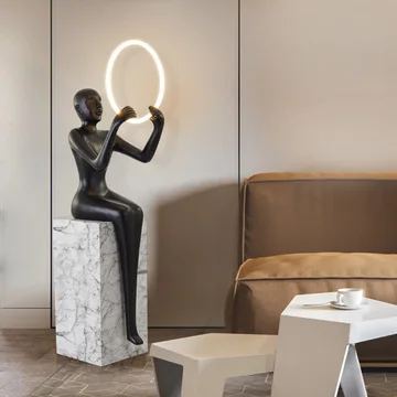 Nordic Postmodern Humanoid Vertical Abstract Sculpture Floor Lamp Sales Office Hotel Lobby Art Decoration Decoration
