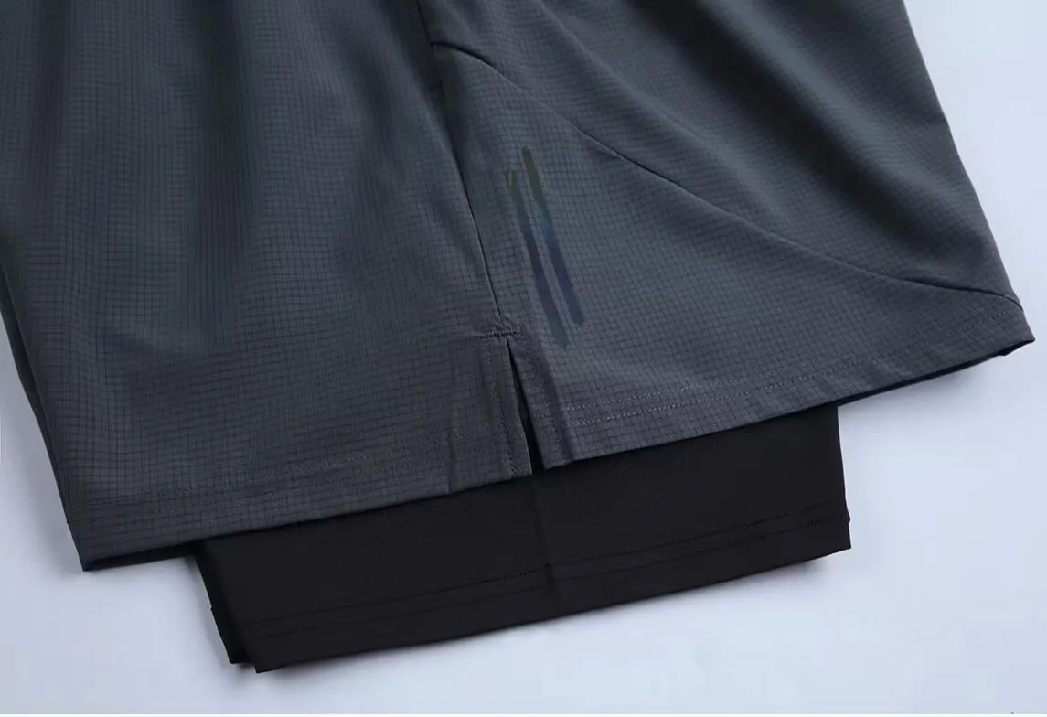 2023 Summer New Sports Pants Shorts Men's Running Pants  Piece Fiess Pants Quick Drying Training Trousers With Pockets886_voghion.com