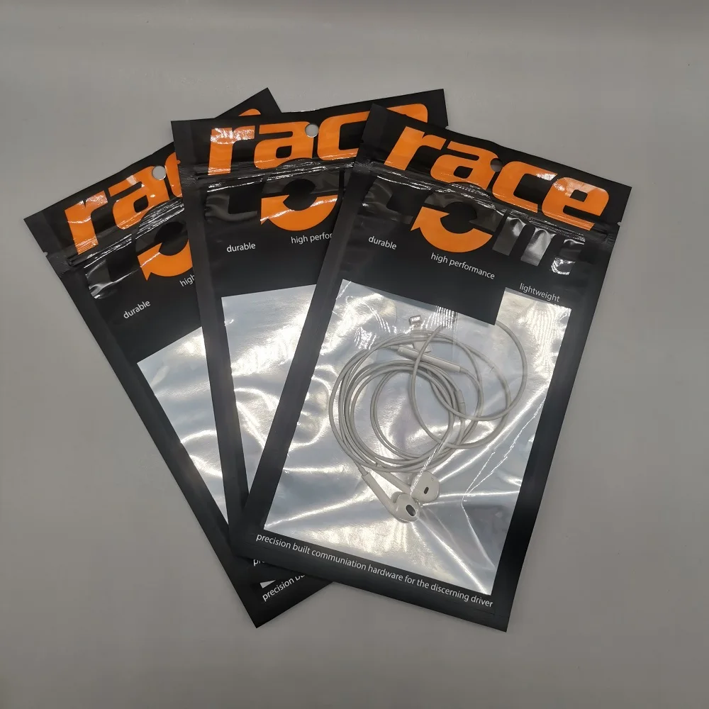 Packaging Clear Front Silver Back Aluminized Mylar Zipper Window Printed Transparent Plastic Bag