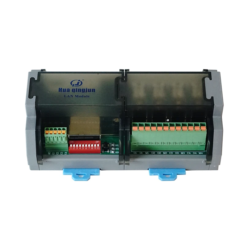 Huaqingjun 4-Channel Inputs Outputs RS485 Ethernet Relay Module IO Modbus RTU/TCP G2R-1 SPDT 10A RJ45 Relays for PLC