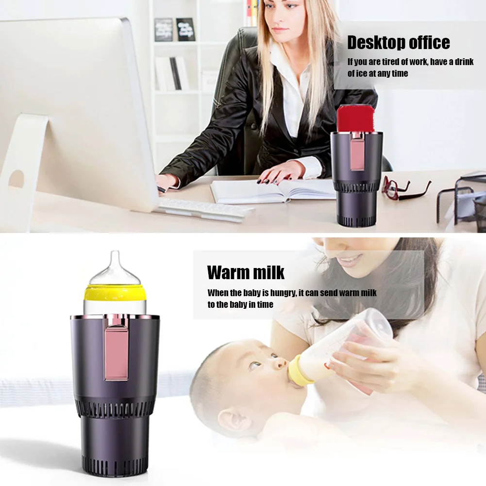 DC12V Smart Cup Mug Holder Summer Drink Car Armrest Console Cooler and Warmer Beverage Tumbler with Heating Cooling Features