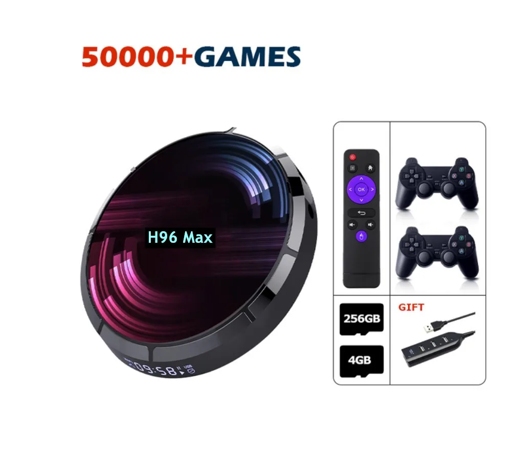 Super Console H96 Max Retro Game Console For PS1/N64/DC/PSP 50000+ Games 4K  HD Out Video Media Game Player Android 9.0 TV Box| Alibaba.com